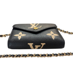 LOUIS VUITTON Leather Giant Empreinte Monogram Compact Wallet with Chain Louis Vuitton
