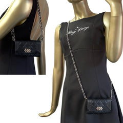 CHANEL Black Caviar Boy Card Case Chanel