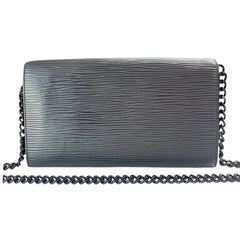 LOUIS VUITTON Black Epi Leather Sarah Wallet with Chain Louis Vuitton
