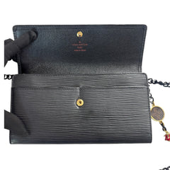 LOUIS VUITTON Black Epi Leather Sarah Wallet with Chain Louis Vuitton