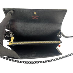 LOUIS VUITTON Black Epi Leather Sarah Wallet with Chain Louis Vuitton