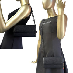 LOUIS VUITTON Black Epi Leather Sarah Wallet with Chain Louis Vuitton
