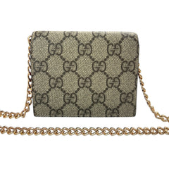 GUCCI GG Supreme Cherry Compact Wallet with Adjustable Chain Gucci
