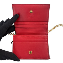 GUCCI GG Supreme Cherry Compact Wallet with Adjustable Chain Gucci