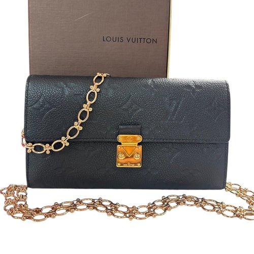 LOUIS VUITTON Black Empreinte Leather Metis Wallet with Chain Louis Vuitton