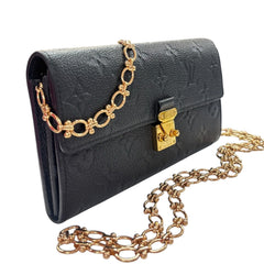 LOUIS VUITTON Black Empreinte Leather Metis Wallet with Chain Louis Vuitton