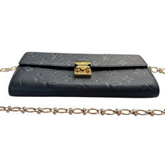 LOUIS VUITTON Black Empreinte Leather Metis Wallet with Chain Louis Vuitton