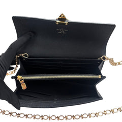 LOUIS VUITTON Black Empreinte Leather Metis Wallet with Chain Louis Vuitton