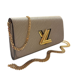 LOUIS VUITTON Taupe Epi Leather Twist Wallet Louis Vuitton
