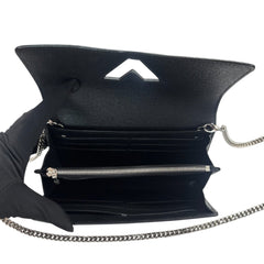 LOUIS VUITTON Black Epi Leather Twist Wallet with Chain Louis Vuitton