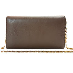 FENDI Taupe Grained Calfskin Leather Continental Wallet Fendi