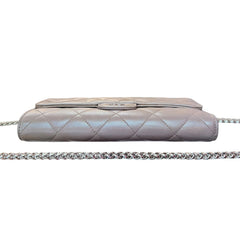 CHANEL Taupe Lambskin Classic Flap Trifold Wallet SHW Chanel
