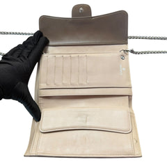 CHANEL Taupe Lambskin Classic Flap Trifold Wallet SHW Chanel