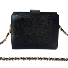 CHANEL Black Caviar Leather Timeless Compact Wallet Chanel