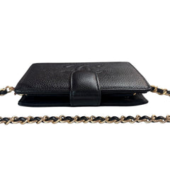 CHANEL Black Caviar Leather Timeless Compact Wallet Chanel