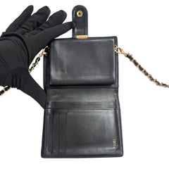 CHANEL Black Caviar Leather Timeless Compact Wallet Chanel