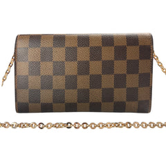 LOUIS VUITTON Damier Ebene/Red Emile Wallet with Chain Louis Vuitton