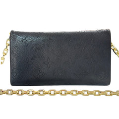 LOUIS VUITTON Black Leather Mahina Amelia Wallet with Chain Louis Vuitton