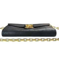 LOUIS VUITTON Black Leather Mahina Amelia Wallet with Chain Louis Vuitton