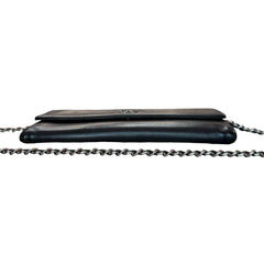 CHANEL RARE Textured CC Black Grained Calfskin Long Flap Wallet Chanel
