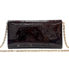 LOUIS VUITTON Aubergine Vernis Sarah Wallet with Chain Louis Vuitton