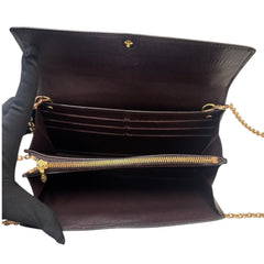LOUIS VUITTON Aubergine Vernis Sarah Wallet with Chain Louis Vuitton