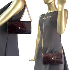 LOUIS VUITTON Aubergine Vernis Sarah Wallet with Chain Louis Vuitton
