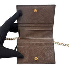 GUCCI Ophidia Coated Canvas Compact Wallet with Adjustable Chain Gucci