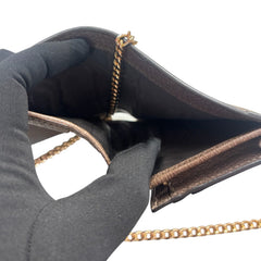 GUCCI Ophidia Coated Canvas Compact Wallet with Adjustable Chain Gucci