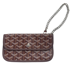 GOYARD Bordeaux Goyardine Pouch with added Silver Wrist Chain Goyard