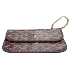 GOYARD Bordeaux Goyardine Pouch with added Silver Wrist Chain Goyard