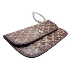 GOYARD Bordeaux Goyardine Pouch with added Silver Wrist Chain Goyard