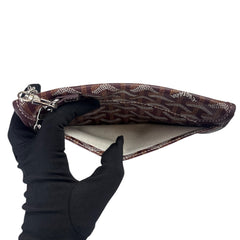 GOYARD Bordeaux Goyardine Pouch with added Silver Wrist Chain Goyard