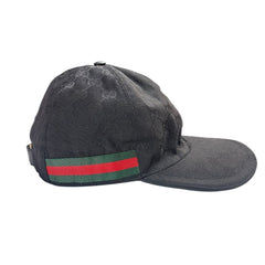 GUCCI Black GG Canvas with Color Web Baseball Cap Size Large Gucci