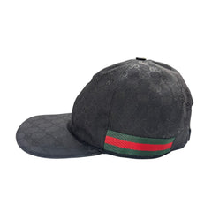 GUCCI Black GG Canvas with Color Web Baseball Cap Size Large Gucci