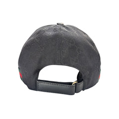 GUCCI Black GG Canvas with Color Web Baseball Cap Size Large Gucci