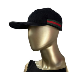GUCCI Black GG Canvas with Color Web Baseball Cap Size Large Gucci