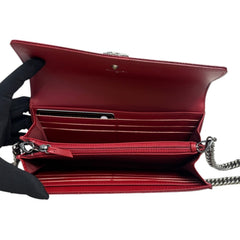 CHANEL Red Caviar Leather Boy Long Flap Wallet Chanel