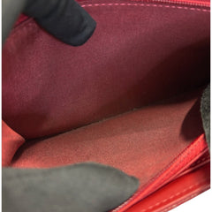 CHANEL Red Caviar Leather Boy Long Flap Wallet Chanel