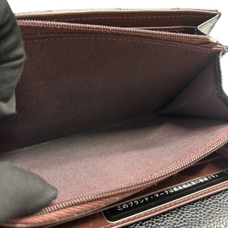 CHANEL Black Caviar Leather SHW Classic Flap Gusseted Wallet Chanel