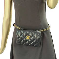 CHANEL Black Lambskin Belt Bag Chanel