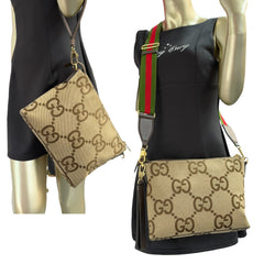 GUCCI Brown Large GG Supreme Canvas Crossbody Bag Gucci
