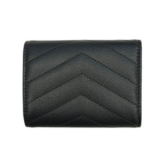 SAINT LAURENT Black Leather YSL 6 Key Holder & Card Case Saint Laurent