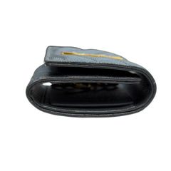 SAINT LAURENT Black Leather YSL 6 Key Holder & Card Case Saint Laurent