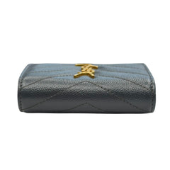 SAINT LAURENT Black Leather YSL 6 Key Holder & Card Case Saint Laurent