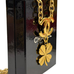 CHANEL 1986 Classic Flap Matelassé Bag and CC Coin Gold Plated Brooch Pendant Chanel