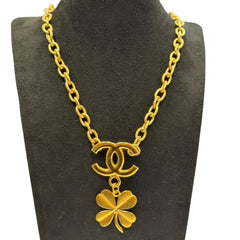 CHANEL 1986 Classic Flap Matelassé Bag and CC Coin Gold Plated Brooch Pendant Chanel