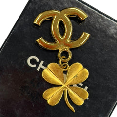 CHANEL 1986 Classic Flap Matelassé Bag and CC Coin Gold Plated Brooch Pendant Chanel