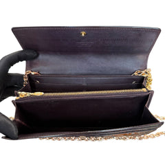LOUIS VUITTON Aubergine Vernis Sarah Wallet with Chain/Bag Charm Louis Vuitton
