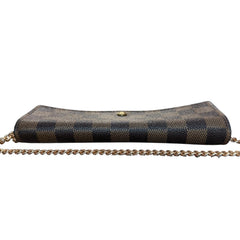 LOUIS VUITTON Damier Ebene Sarah Wallet with Chain/Charm Louis Vuitton